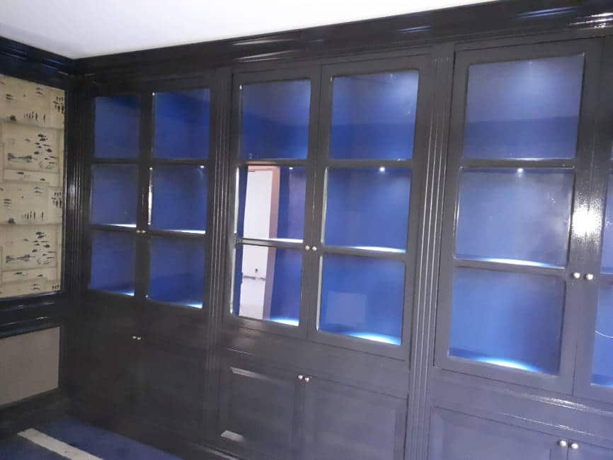 gros pna sur placard bois porte vitrées